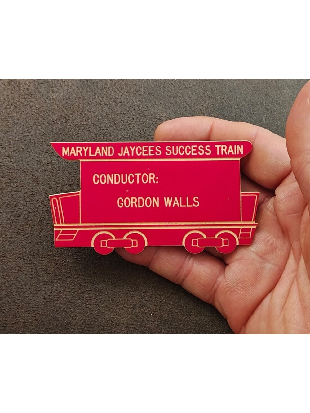 1970s/80s Maryland Jaycees Large Red Plastic Pin